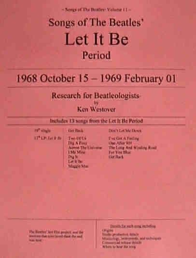 Photo of cover of Songs of The Beatles' Let It Be Period